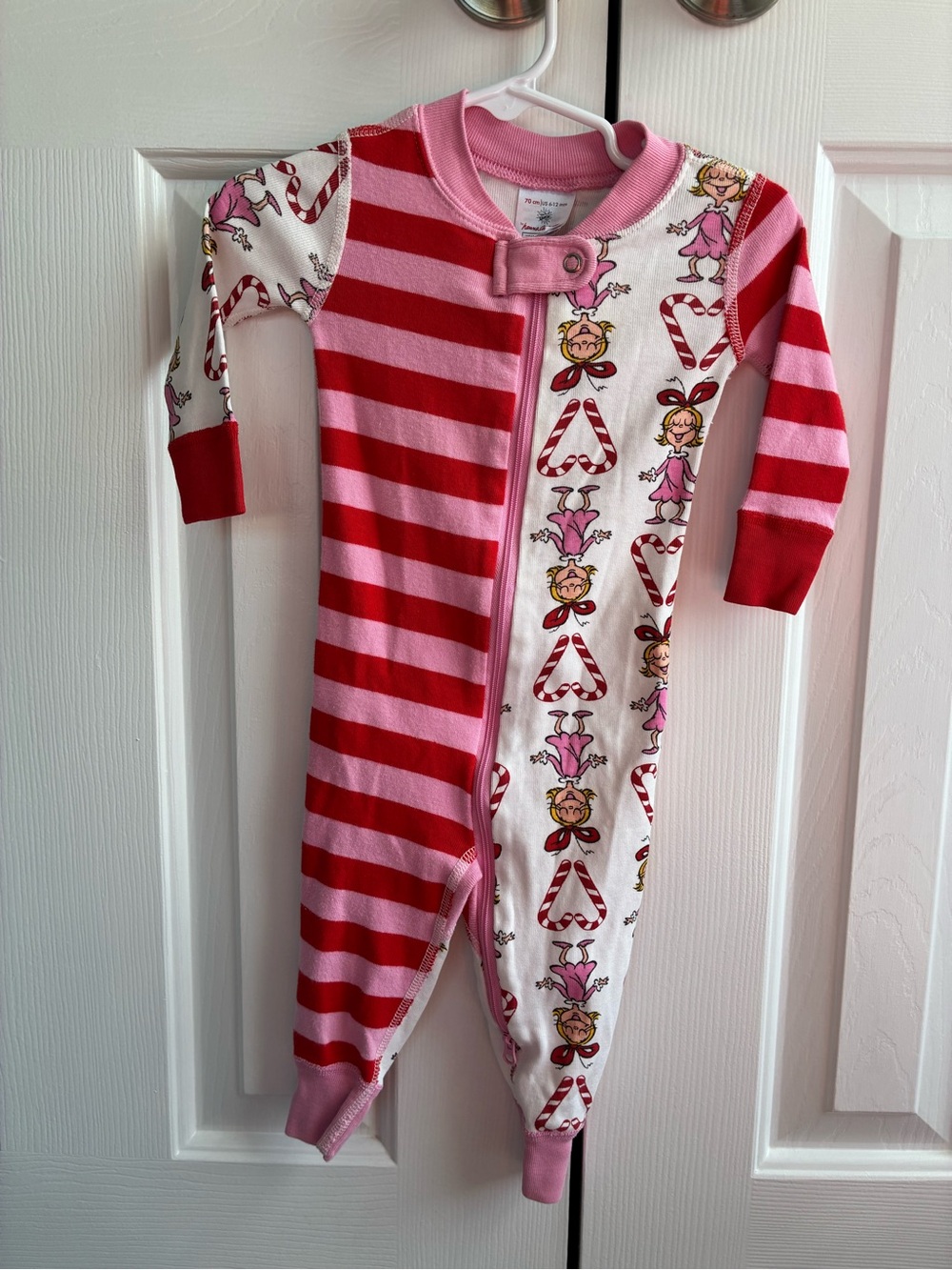 Hanna Andersson Pink and Red Candy & Ballerina One-Piece Footie